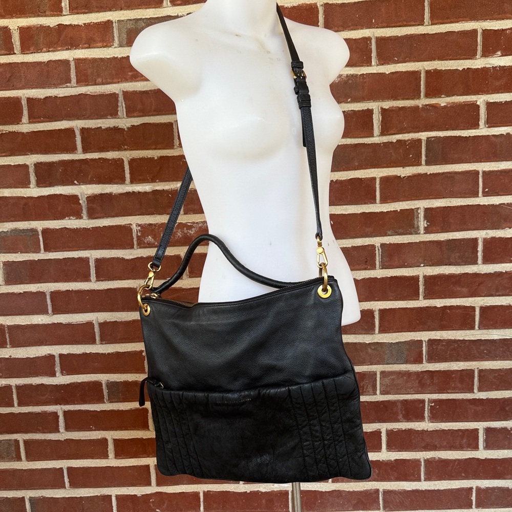 MARC By MARC JACOBS Purse Shoulder Crossbody Bag Black Leather Hobo M0004331